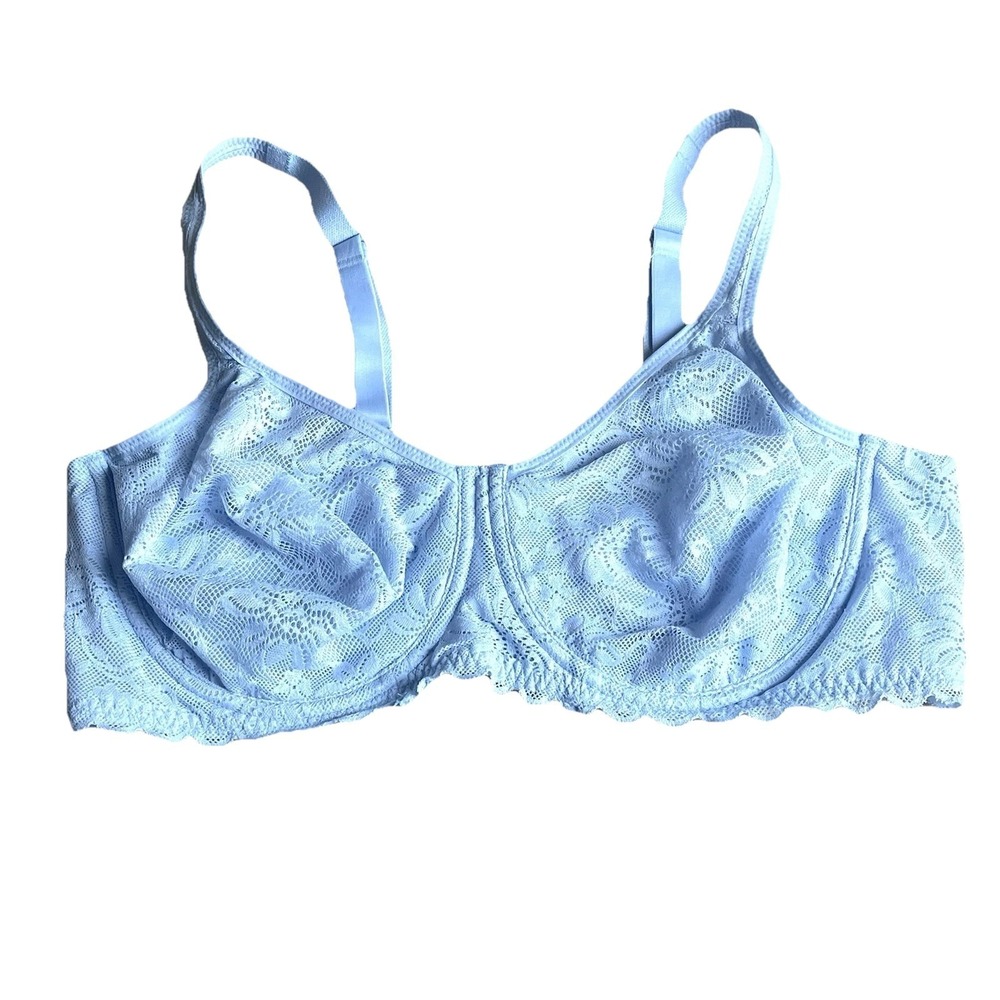 Wacoal Soft‎ Sense Lace UW Bra Convertible 851334 Black Size 40D Baby Blue